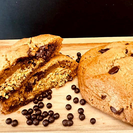 Chocolate Chip Cookies stuffed with Kunafa